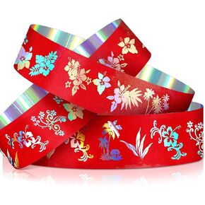 Henoyso 500 Holographic Red Hawaiian Flower Wristbands Comfortable Tear Resistant Bracelets Neon Wrist Bands for Event Party Bands for Concerts Festivals Admission Identification Club Meeting