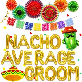 JeVenis Nacho Average Party Decoration Nacho Average Party Balloons Banner Fiesta Taco Balloons Fiesta Mexican Party Decoration