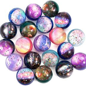 Pllieay 24pcs Bouncy Balls - Glitter Bounce Balls, 32mm 6 Colors for Kids, Party Favors and Goodie Bag Fillers, Pinata Stuffers, Classroom Prizes