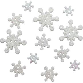 BUTTONS GALORE, INC Galore Christmas Themed Buttons-Glistening Snow 12/Pkg, Mulitple