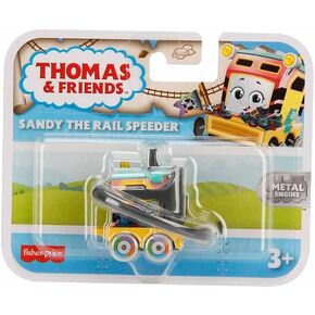 Thomas & Friends Fisher-Price Sandy The Rail Speeder Push-Along Metallic Toy Train, Gift for Kids Ages 3+