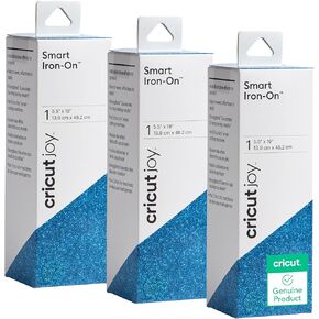 Cricut Joy Smart Glitter Iron On - White, (5.5'x19' Roll) - HTV Heat Transfer Vinyl, compatible with Cricut Joy Machine