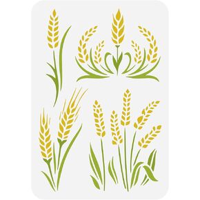FINGERINSPIRE Ears of Wheat Stencil 8.3x11.7inch Ears Wheat Stencil Grain Ears Wheat Drawing Template Reusable Washable Painting Stencil for Home Wall Floor Door Furniture Tiles Decoration