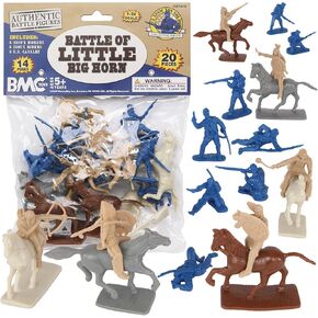 BMC CTS Battle of Little Big Horn Plastic Army Men - 20pc Sioux & Cavalry Figure