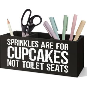 SNNDER Inspirational Gifts for Women Teen Girls Toothbrush Holder, Pink and Gold Bathroom Decor, Be Who You are Motivational Acrylic Pen Pencil Holder Organizer for Home Office Desk Accessories