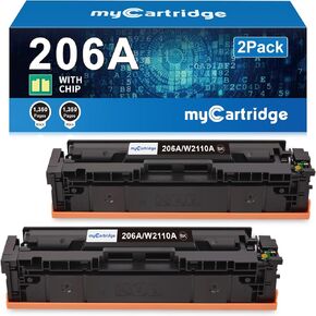 206A Black Toner Cartridge 2 Pack (with Chip) Compatible Replacement for HP 206A 206X for Color Laserjet Pro MFP M283fdw M283cdw M283fdn M282nw M255dw M255nw M283 M255 Printer W2110A W2110X High Yield
