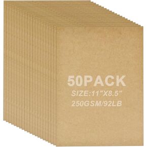Coffee Color Thick Cardstock 50 Sheets 8.5 x 11 Inches 250gsm/92LB Letter Size Card Stock Paper for Craft Making Drawing Invitations Scrapbook DIY Greeting Cards