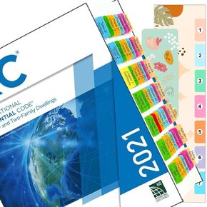 Index Tabs for International Residential Code 2021, 72 Color-Coded Laminated Waterproof Tabs, with Page Markers and Alignment Guide (Book not Included)