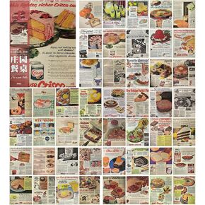 Vintage Washi Stickers for Journaling, 50 Sheets Vintage Aesthetic Scrapbook Sticker for Crafts Card Making and DIY Arts, 3.7X 5.2 Inch Portable Sticker Book (Manor)