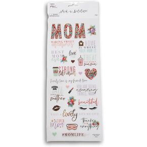 Mom Foil Mother's Day Stickers for Journaling, Scrapbooking, Cardmaking, Arts & Crafts - 25 Pieces
