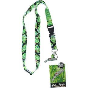 Rick and Morty Lanyard with ID Holder, Portal Gun Rubber Charm and Sticker