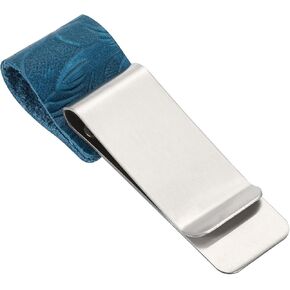 Patikil Pen Loop Clip for Notebook ، Leather Traveler Journal Notebook حامل قلم رصاص إشارة مرجعية منحوتة مع مقطع من الفولاذ المقاوم للصدأ ، القهوة