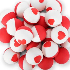 Pllieay 24PCS Rubber Bouncy Balls, 27mm Valentine's Day Bouncy Balls for Kids Party Favors Classroom Prizes Gift Bag Filling, Birthdays Festival Gift