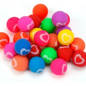 Pllieay 24PCS Rubber Bouncy Balls, 27mm Valentine's Day Bouncy Balls for Kids Party Favors Classroom Prizes Gift Bag Filling, Birthdays Festival Gift
