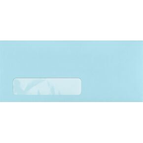 LUXPaper #10 Business Window Envelopes | Commercial Flap | 4 1/8" x 9 1/2" | Pastel Blue | 60lb. Text | 50 Qty