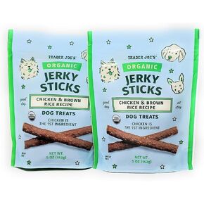 Organic Jerky Sticks Chicken & Brown Rice Recipe Dog Treats by Trader Joes 5oz/142g - (Pack of 2)