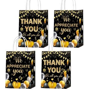 cocokawats 16 Pcs We Appreciate You Gift Bag Thank You Goodie Bags for Employee Staff Appreciation Gifts Pastor Teacher Doctor Retirement Appreciation Party