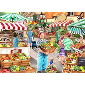 Farmers Market Puzzles for Adults 1000 Pieces, Jigsaw Puzzle Challenging Night Game Puzzles Interlock Perfectly No Dust for Home Decoration, Birthday Party Holiday Toy Gifts for Kids