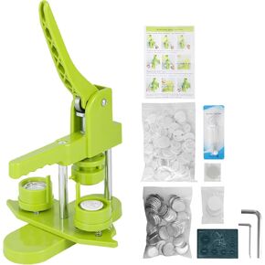 YYMTTOR 32mm 1.25 Inch Button Maker Machine Kit with 200 Button Supplies, DIY Pin Badge Maker Press for Kids' Crafts and Gifts