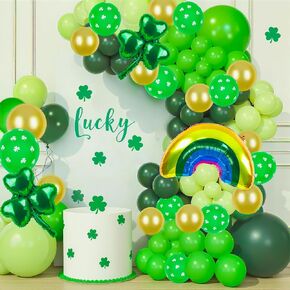 St Patricks Day Balloon Arch Kit, 18" 10" Green Gold Lucky St. Patricks Balloons Decorations for Saint Patricks Day Party Decorations Irish Festival Party Decor Birthday Baby Shower Supplies