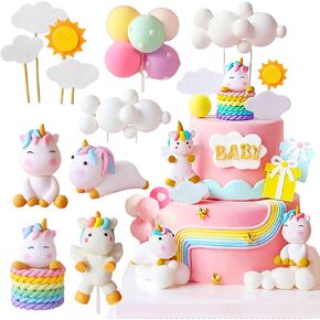 JeVenis Luxury Unicorn Cake Topper & Party Favors - Rainbow Birthday Decoration for Girl
