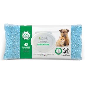 Pure and Natural Pet Grooming and Cleansing Wipes for All Pets (Unscented) 100 ct.