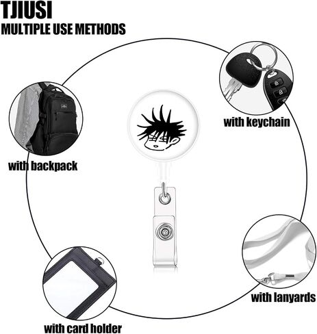 4pcs بارد شارة قابلة للسحب مقطع شارة Satoru الكرة لتمريض Gojo Badge بكرة مع مقطع التمساح الأنيمي لممرضة Office Teacher in Kuwait