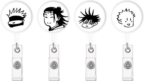 4pcs بارد شارة قابلة للسحب مقطع شارة Satoru الكرة لتمريض Gojo Badge بكرة مع مقطع التمساح الأنيمي لممرضة Office Teacher in Kuwait