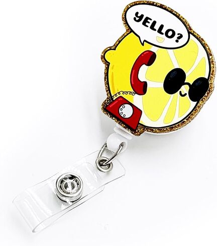 Tian Zhun Badge Cenlable قابلة للسحب مع مقطع هوية مضحكة الليمون الاسم الأكريليك إكسسوارات شارة الممرضة المعلم العام in Kuwait