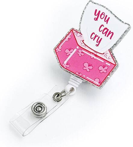 Tian Zhun Badge Reel Retractable with ID Clip Funny Lemon Acrylic Name Badge Accessories for Nurse Doctor Teacher Students Office Worker in Kuwait