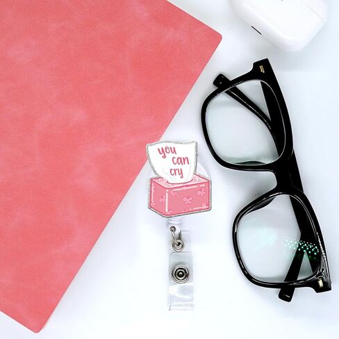 Tian Zhun Badge Reel Retractable with ID Clip Funny Lemon Acrylic Name Badge Accessories for Nurse Doctor Teacher Students Office Worker in Kuwait