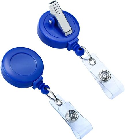 25 Pack Bulk-Retractable ID Badge Holder Reels with 360 Swivel Alligator Clip & Reinforced Vinyl Strap-Great for Name Tag Card Holder Office School Hospital D.I.Y Crafts (Translucent Clear) by BETOOM in Kuwait