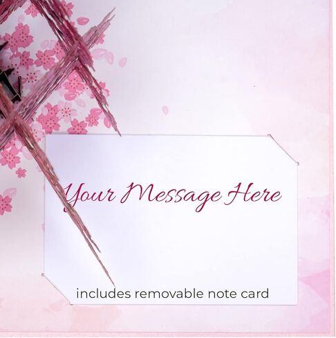 Paper Love 3D Cherry Blossom Pop Up Card, Gift for Birthday, Wedding, Anniversary, Mothers Day, Thank You, Get Well, All Occasion or Just Because - 5" x 7" Cover - Includes Envelope and Note Tag in Saudi Arabia