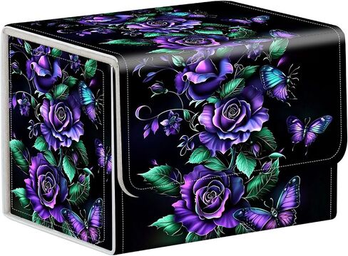 for Mtg Commander Deck Box, Trading Card Storage Box for 100 Cards with Anime Card Sleeves - for Mtg Deck Box, Vintage Elegant Floral Garden in Kuwait