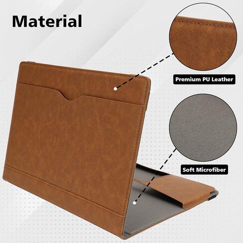 TYTX Compatible with MacBook Air 13 Inch Case, for Older Version 2010-2017 Release A1369 A1466, PU Leather Laptop Case with Pocket for Papers and Pen Holder, Brown in Saudi Arabia