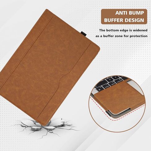 TYTX Compatible with MacBook Air 13 Inch Case, for Older Version 2010-2017 Release A1369 A1466, PU Leather Laptop Case with Pocket for Papers and Pen Holder, Brown in Saudi Arabia