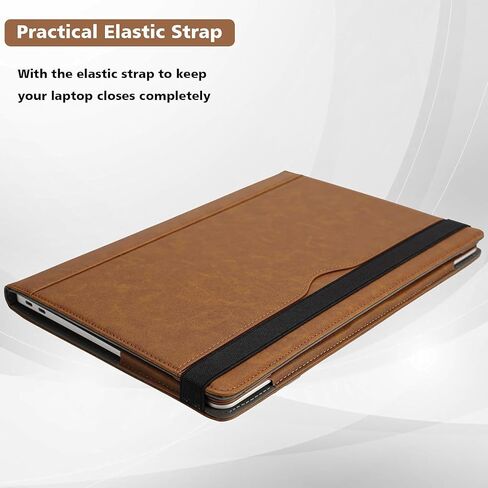 TYTX Compatible with MacBook Air 13 Inch Case, for Older Version 2010-2017 Release A1369 A1466, PU Leather Laptop Case with Pocket for Papers and Pen Holder, Brown in Saudi Arabia