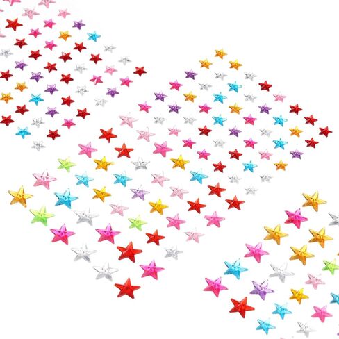 ملصقات Uxcell 440 PCS للأحجار الكريمة للحرف اليدوية ، 5 ورقة من الأحجار الكريمة ذاتية اللصق ملصقات Rhinestone Star ، ملصقات مجوهرات من الحرف الكريستالية لزخارف طاولة الحفلات ، Multicolor ، Red10 in Saudi Arabia
