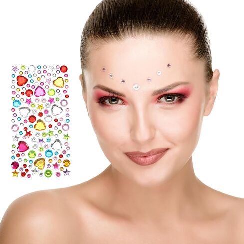 ملصقات Uxcell 440 PCS للأحجار الكريمة للحرف اليدوية ، 5 ورقة من الأحجار الكريمة ذاتية اللصق ملصقات Rhinestone Star ، ملصقات مجوهرات من الحرف الكريستالية لزخارف طاولة الحفلات ، Multicolor ، Red10 in Saudi Arabia
