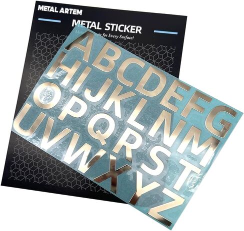 Gold Alphabet Stickers, 26-Piece Metal Letter Decals, 1 Inch Height, Self-Adhesive, Premium Gold Finish for Customizing Crafts, Home Decor, and Personal Items A to Z Letters in Saudi Arabia