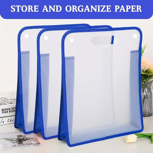 12 x 12 Inch Scrapbook Paper Organizer, 3 Pack Black Portable Expanding Paper Folio with Handle, Clear Scrapbook Paper Storage for Holding Scrapbook, Vinyl Paper in Saudi Arabia