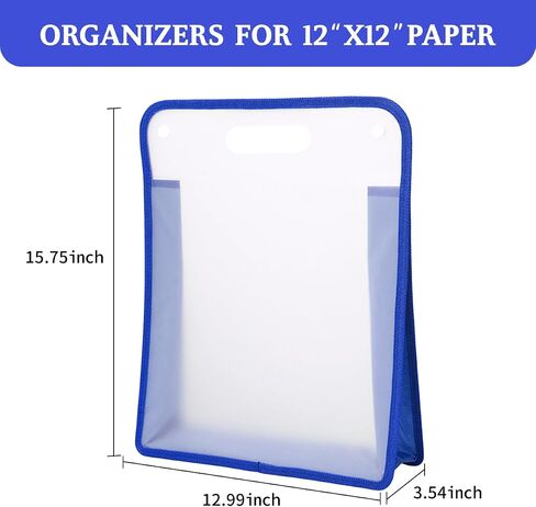 12 x 12 Inch Scrapbook Paper Organizer, 3 Pack Black Portable Expanding Paper Folio with Handle, Clear Scrapbook Paper Storage for Holding Scrapbook, Vinyl Paper in Saudi Arabia