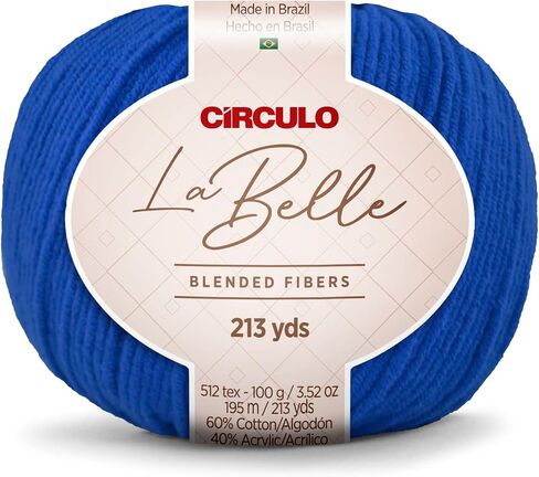 Círculo La Belle Yarn - 60% Cotton 40% Acrylic Blended Yarn - Worsted - 213 yds, 3.5 oz (Pack of 1 Ball) - Color 2829 in Saudi Arabia