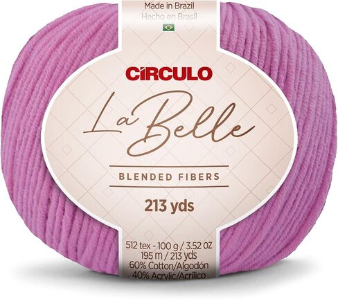 Círculo La Belle Yarn - 60% Cotton 40% Acrylic Blended Yarn - Worsted - 213 yds, 3.5 oz (Pack of 1 Ball) - Color 2829 in Saudi Arabia