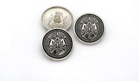 5PCS Metal Buttons 4Holes Brass Antique Engraving Snaps Blzer Jeans Clothes Accessories (25mm, Gold) in Kuwait