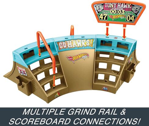 Hot Wheels Skate Stadium Playset Designed with Tony Hawk, 1 Exclusive Fingerboard & Pair of Skate Shoes, Plus Storage in Saudi Arabia