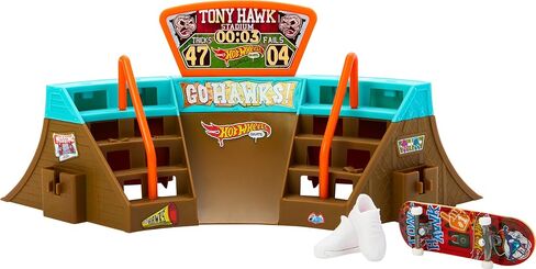 Hot Wheels Skate Stadium Playset Designed with Tony Hawk, 1 Exclusive Fingerboard & Pair of Skate Shoes, Plus Storage in Saudi Arabia
