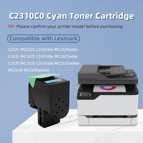 C231HK0 خرطوشة الحبر الأسود الأسود متوافق مع Lexmark C2325 C2325DW MC2325 MC2325ADW C2425 C2425DW MC2425 MC2425ADW C2535 C2535DW MC2535 MC253ADWE MC2640 MC2640ADWE in Kuwait