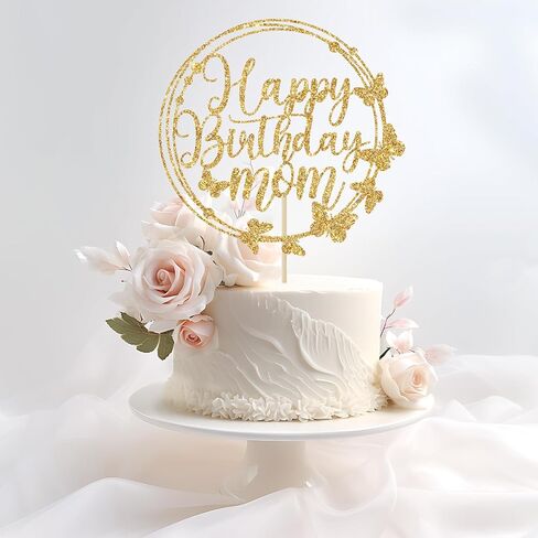 عيد ميلاد سعيد أمي الكعكة توبيبر ، زينة كعكة عيد ميلاد للأمي ، أفضل أمي على الإطلاق ، ديكور حفلة عيد ميلاد الأم ، ديكورات عيد ميلاد الأم ، بريق الذهب in Kuwait
