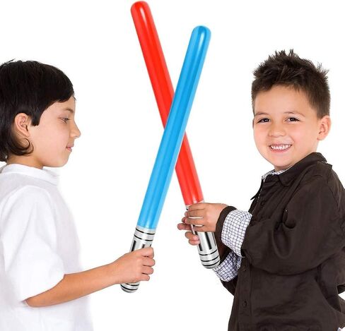 16 PCS Inflatable lightsaber - LIYDE Inflatable Light Saber Toys Party Bags Stocking Stuffers Favors Inflatable Swords for Star Wars Themed Party,Cosplay Party (BlueRed) in Kuwait